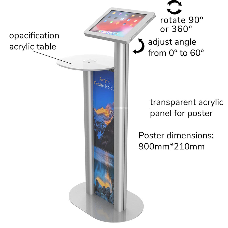 Adjustable Tablet Podium Stand for iPad Pro 11 12.9 with Poster Artwork